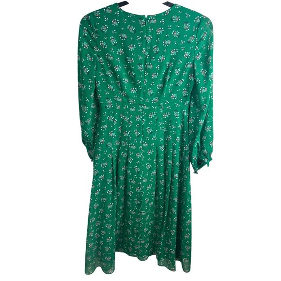 Boden Ada Midi Dress Green Floral With Puff Sleeves keyhole Neckline UK 6P US 2P - Picture 9 of 14